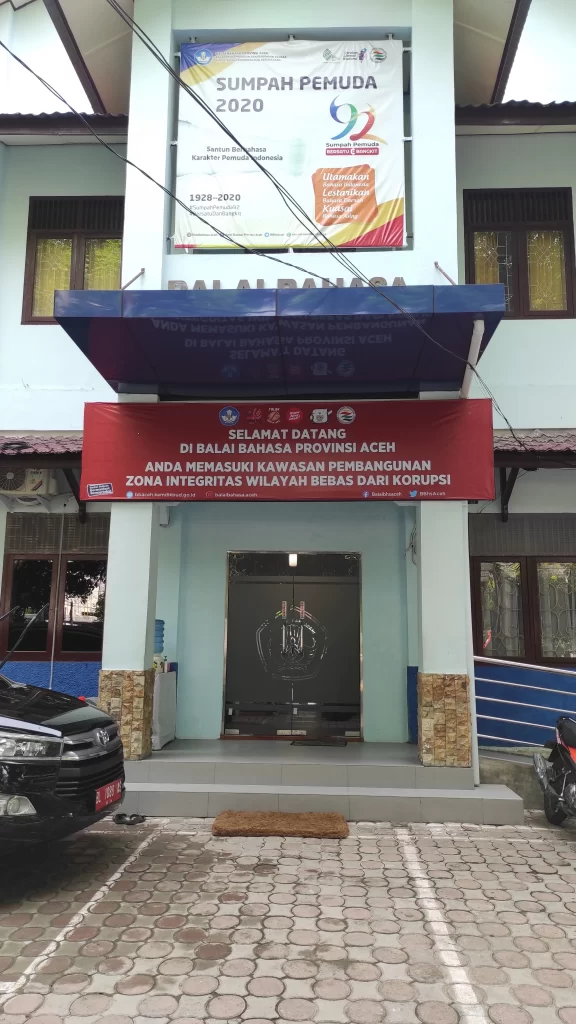 Halaman depan kantor Balai bahasa Provinsi Aceh tahun 2020