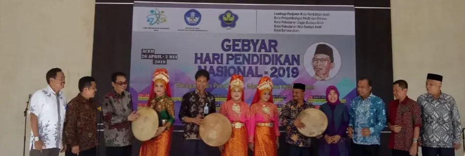 Pak Totok sedang membuka Gebyar Hardiknas 2019 Provinsi Aceh