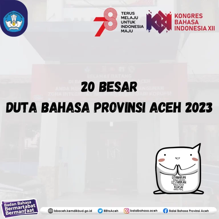 20 besar duta bahasa provinsi aceh 2023