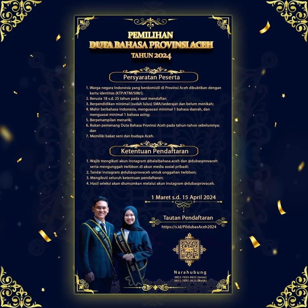 pembukaan pendaftaran duta bahasa provinsi aceh 2024 2