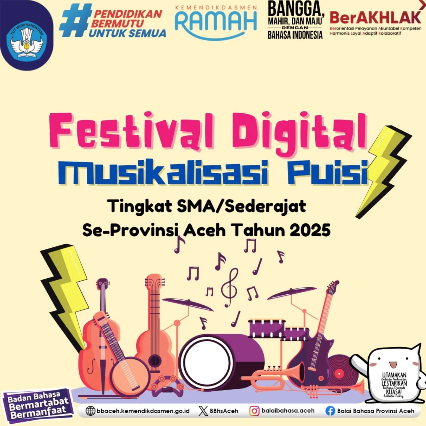 Pendaftaran Festival Digital Musikalisasi Puisi Tingkat Provinsi Aceh 2025 dibuka!