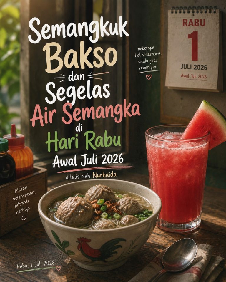 Semangkuk Bakso dan Segelas Air Semangka di Hari Rabu Awal Juli 2026