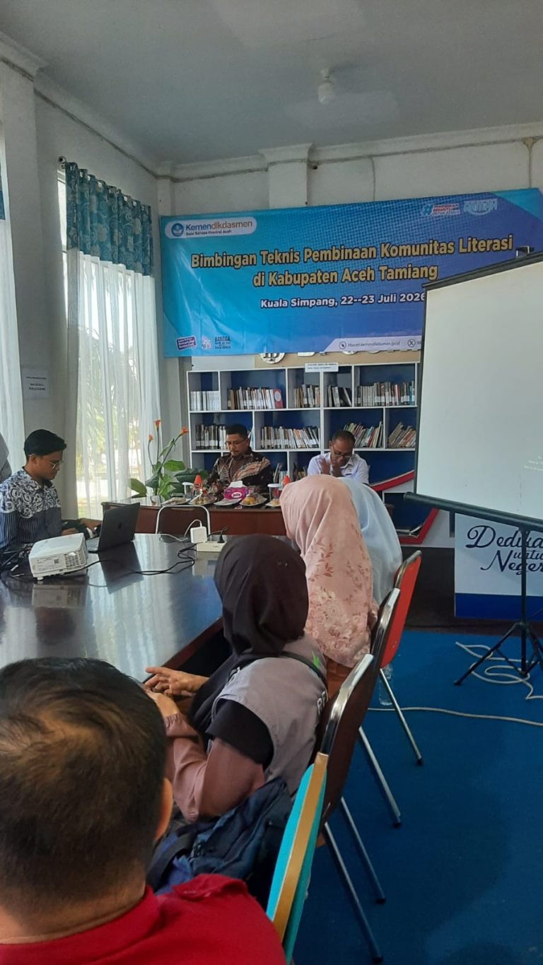 Balai Bahasa Provinsi Aceh Gelar Bimbingan Teknis Pembinaan Komunitas Penggerak Literasi di Kabupaten Aceh Tamiang